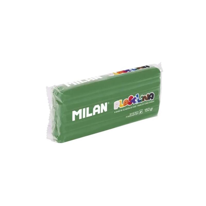 Milan Barra De Plastilina De 150gr - Base De Almidon De Maiz - Sin Gluten - Mezclables - Verde