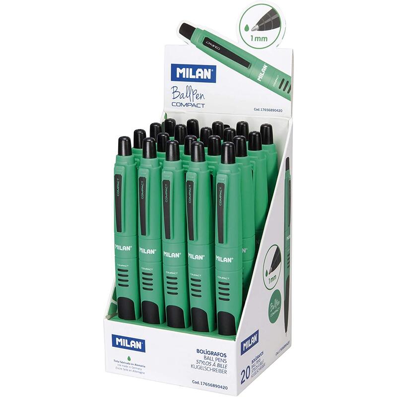 Milan Bolígrafo Compact Verde Expositor -20u-