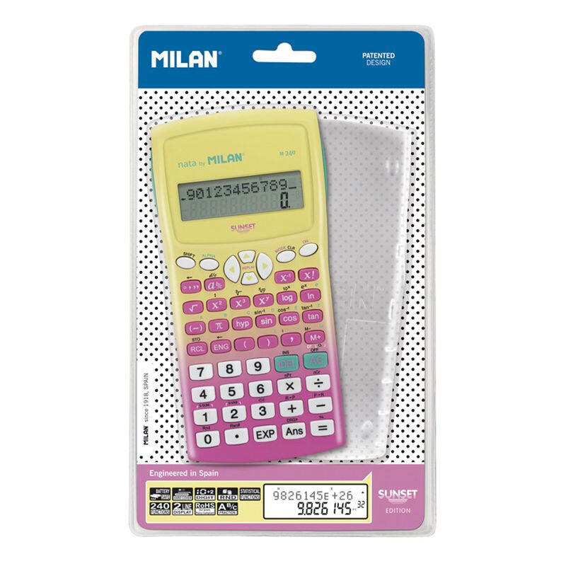 Milan Calculadora Científica M240 Sunset Blister Rosa