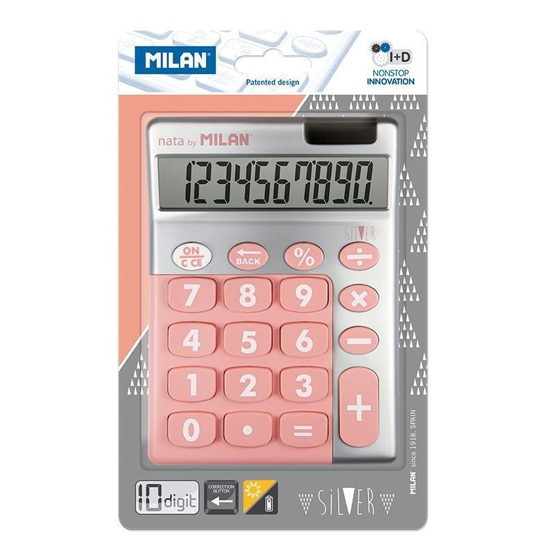 Milan Calculadora Rosa Silver 10 Digitos Dual Blister