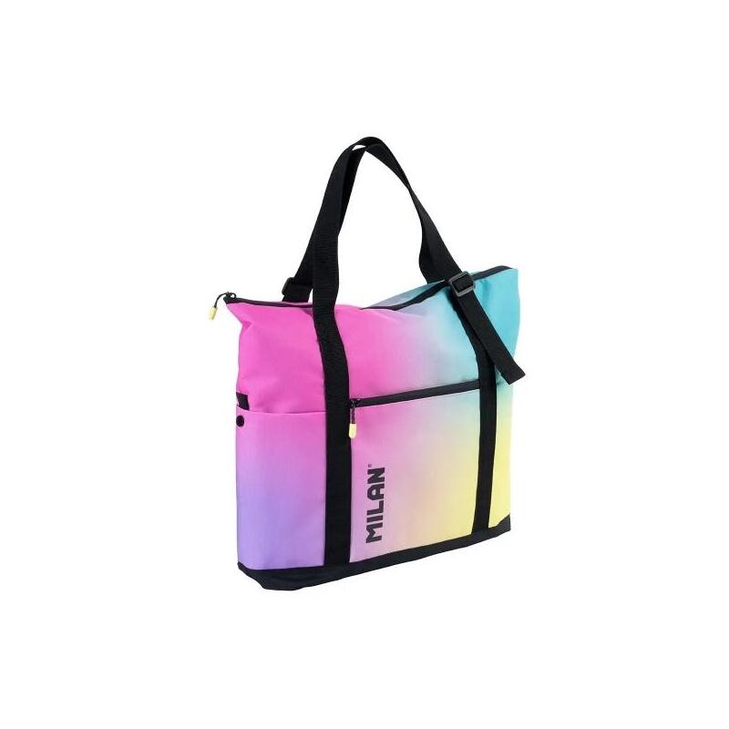 Milan Coleccion Sunset Bolso Shopper 18.5l - Gran Capacidad - Cierre De Cremallera - Tamaño 52x36x3cm - Multicolor