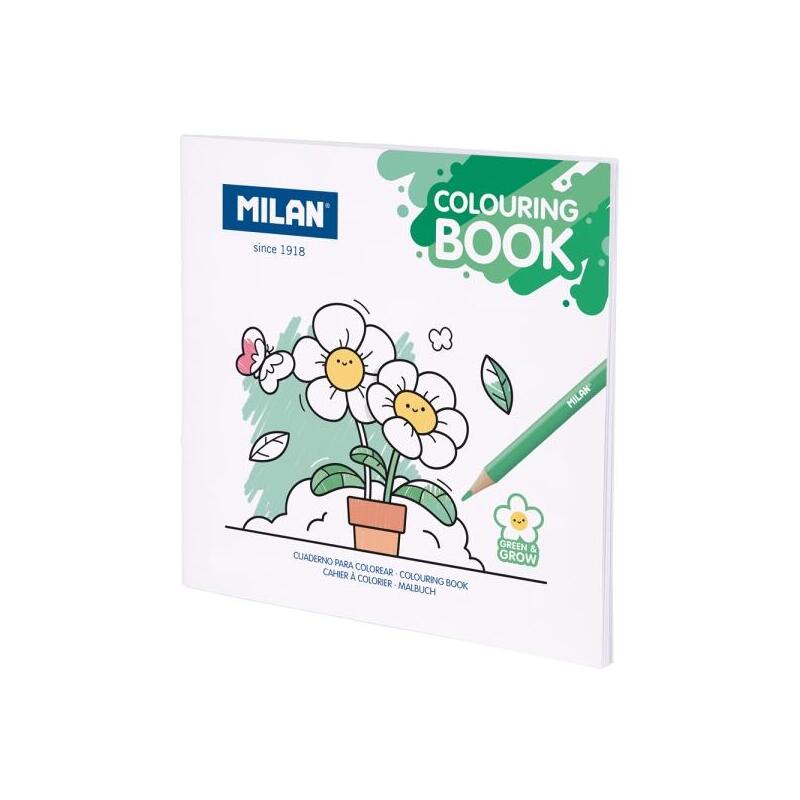 Milan Green & Grow Cuaderno Para Colorear Microperforado - Tematica Naturaleza - 20 Ilustraciones Detalladas