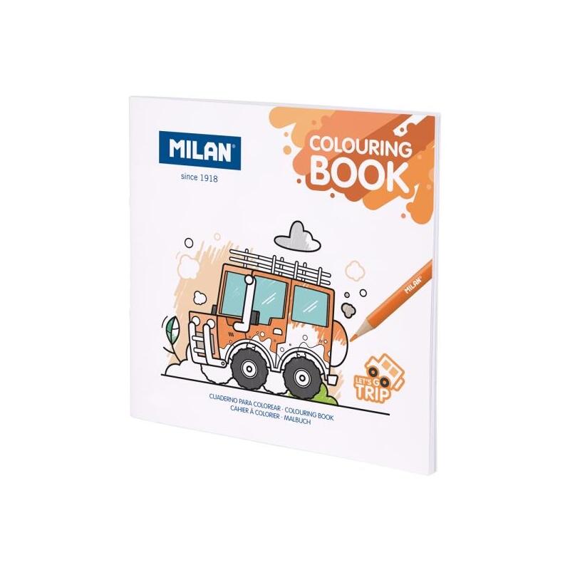 Milan Let'S Go Trip Cuaderno Para Colorear Microperforado - Tematica Vehiculos - 20 Ilustraciones Detalladas