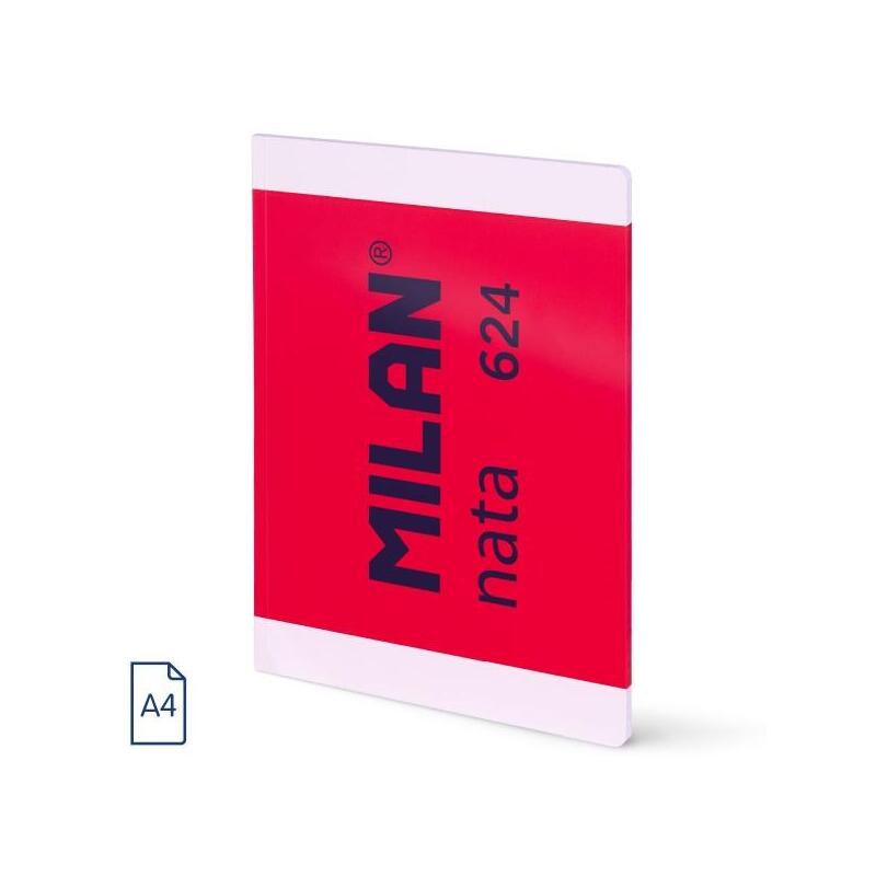 Milan Nata 624 Libreta Encolada Formato A4 Pautado 7mm - 48 Hojas De 95 Gr/M2 - Microperforado - Rosa