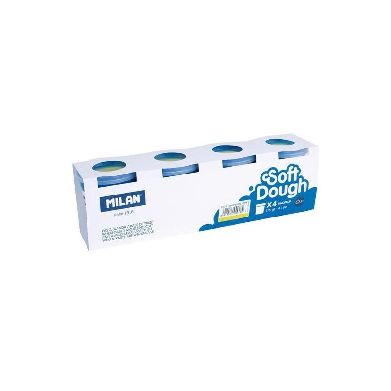 Milan Pasta Blanda Soft Dough Caja 4 Botes 116gr Amarillo