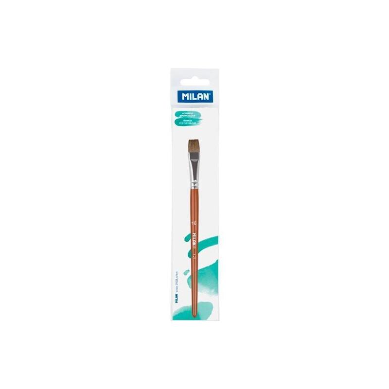 Milan Pincel Escolar Plano Serie 121 Nº 16 En Bolsita C/Colgador Marrón
