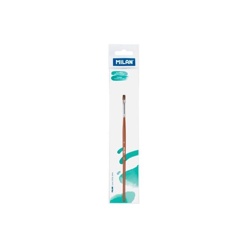 Milan Pincel Escolar Plano Serie 121 Nº 4 En Bolsita C/Colgador Marrón