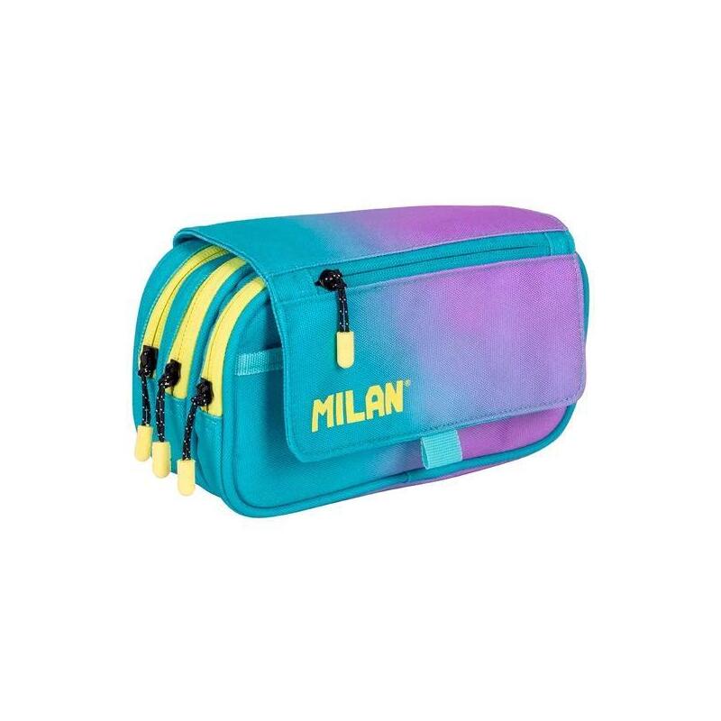 Milan Portatodo 4 Cremalleras Con Solapa Sunset Turquesa