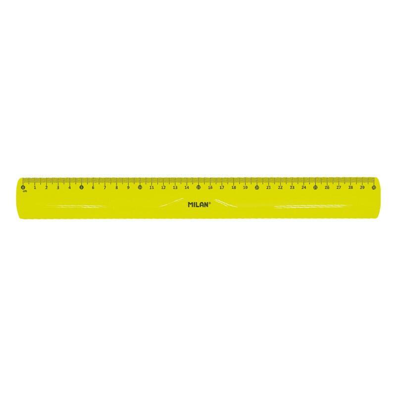 Milan Regla Flexible Y Resistente - Longitud 30cm - Color Amarillo