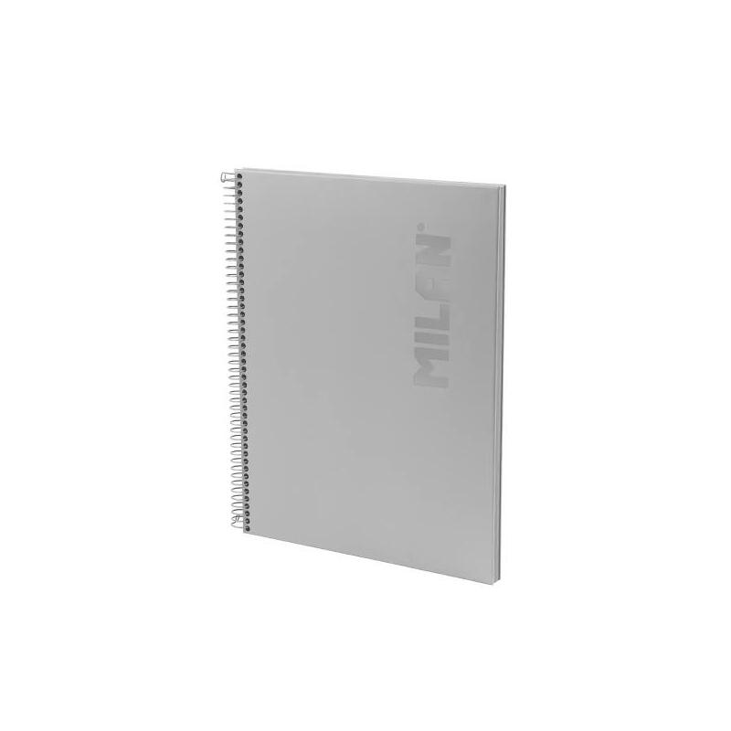 Milan Shadow Cuaderno Espiral Formato A4 Pautado 1 Linea - 80 Hojas De 95 Gr/M2 Microperforadas Y Con 4 Taladros - Tapa