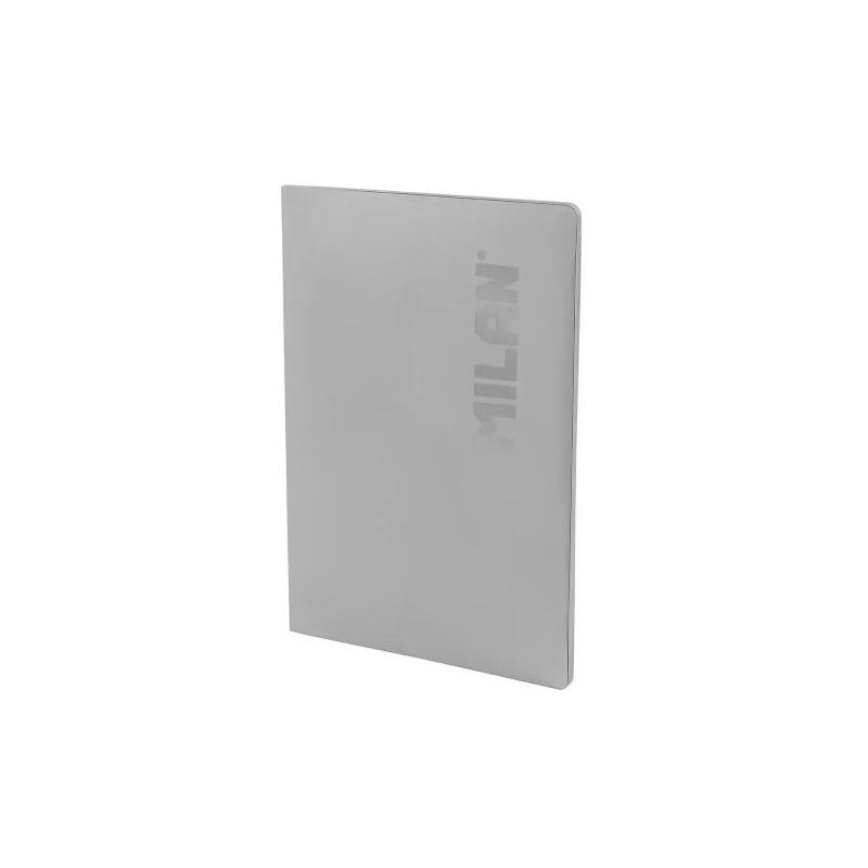 Milan Shadow Libreta Encolada Formato A4 Cuadricula 5x5mm - 48 Hojas De 95 Gr/M2 Microperforadas - Gris