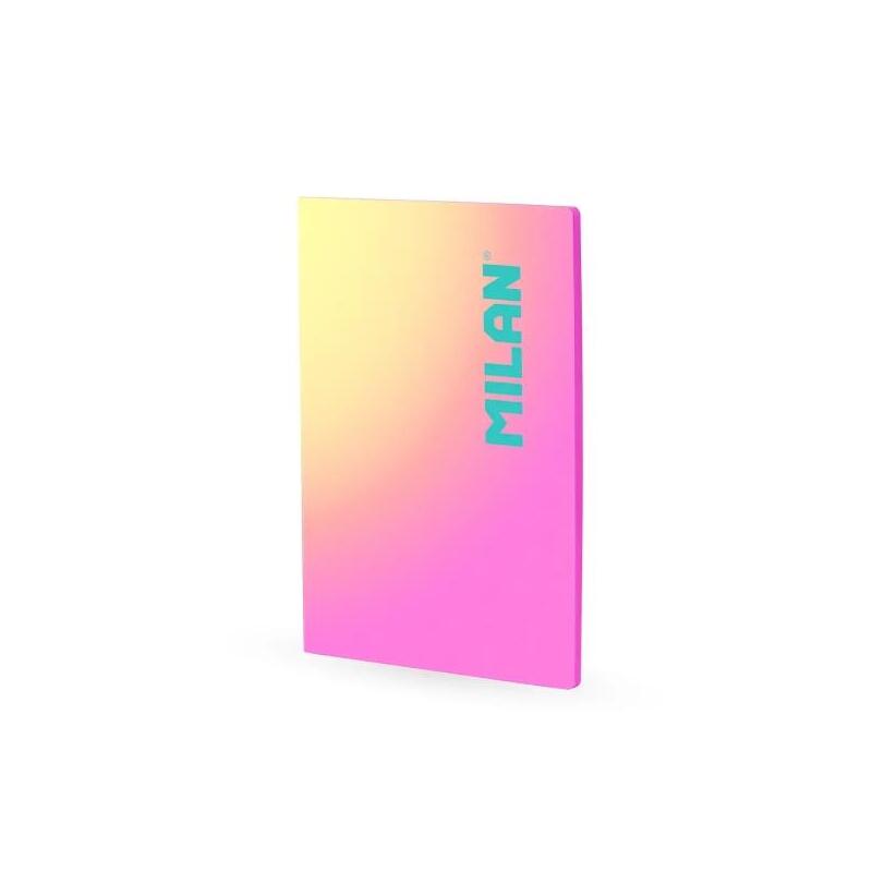 Milan Sunset Libreta Encolada Formato A4 Pautado 7mm - 48 Hojas De 95 Gr/M2 Microperforadas - Rosa/Amarillo