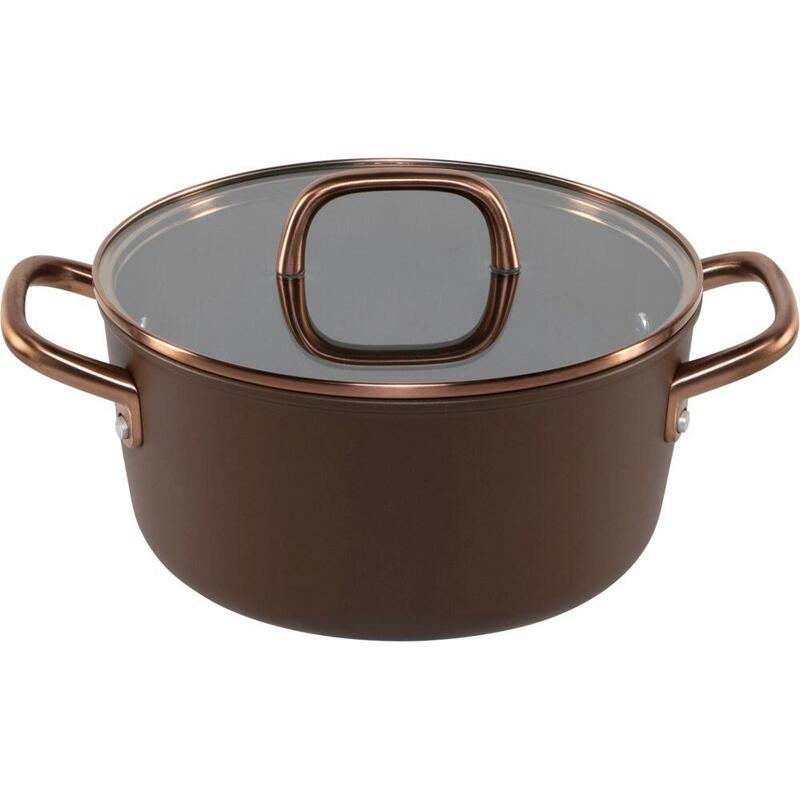 Milano Kochtopf Mit Glasdeckel 24 Cm, Braun