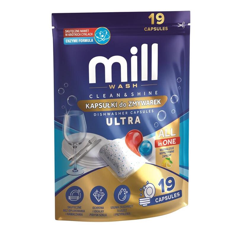 Mill Cápsulas Para Lavavajillas Clean&Shine Ultra, 19 Unidades, 3k.D