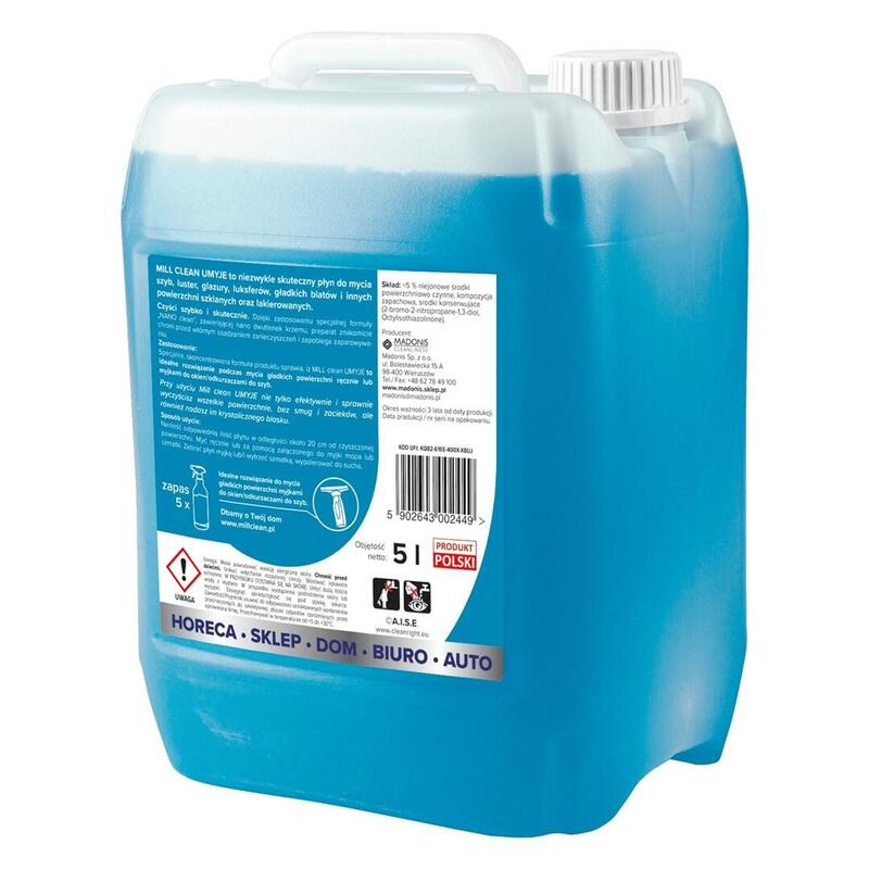 Mill Clean Líquido Limpiador Para Ventanas, Cristales, Espejos, Azulejos 5 L