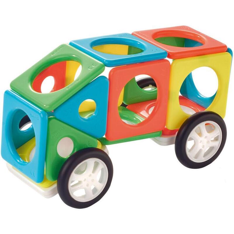 Millennium Magnets Cars, 8 Triángulos, 12 Cuadrados, 2 Ruedas.