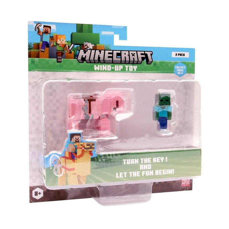 Minecraft S2 3d Wind-Up Toy - Baby Zombie & Pig