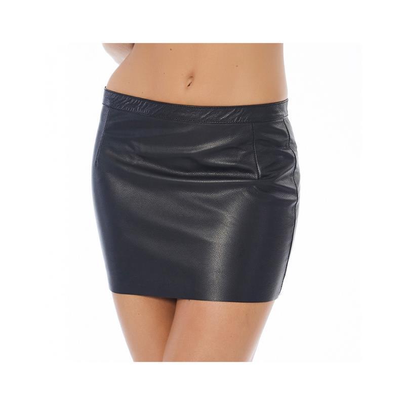 Mini Falda De Cuero Con Cremallera Talla (Interno):40