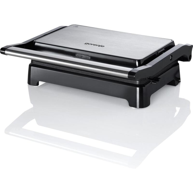 Mini Grill Gorenje Sm701sb Potencia 700 W, Placa Fija, Acero Inoxidable Negro