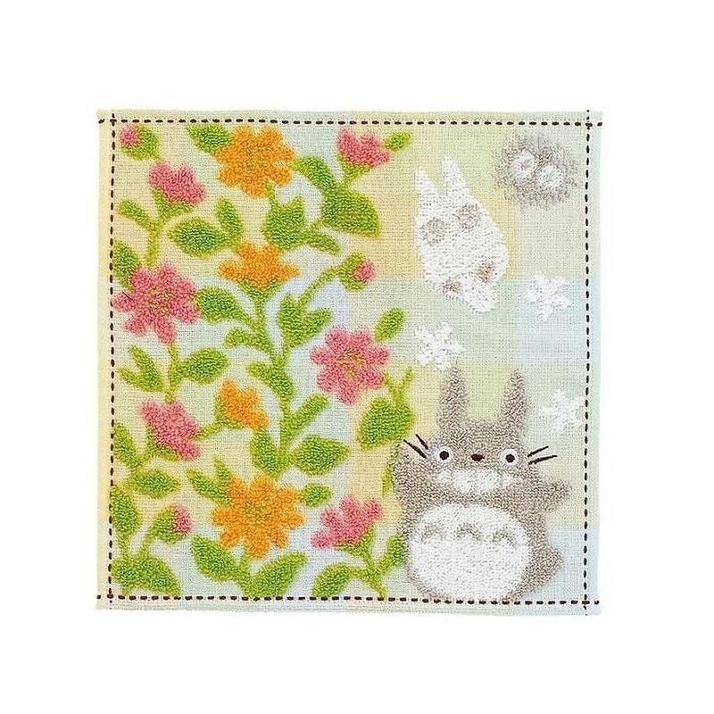 Mini Toalla Totoro Gris Jardin De Flores 25x25 Cm Mi Vecino Totoro