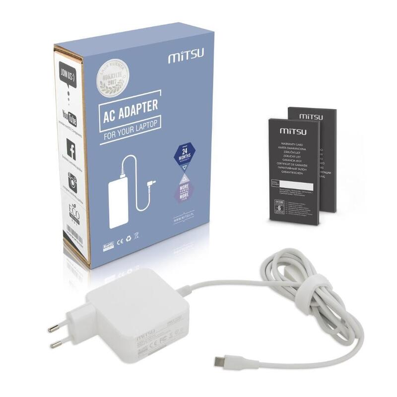 #Mitsu Ac Adapter Usb-C 45w Tipoe C (White)