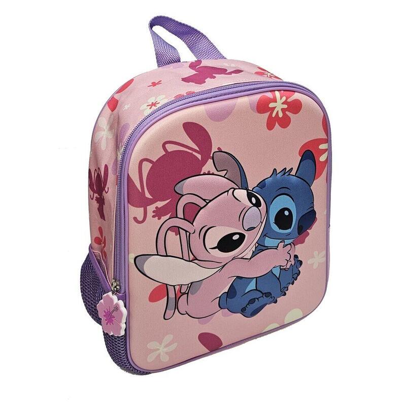 Mochila 3d Angel & Stitch Disney 29cm