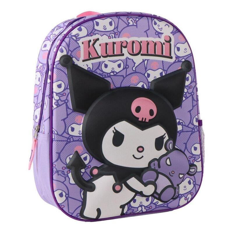 Mochila 3d Kuromi Hello Kitty 30cm