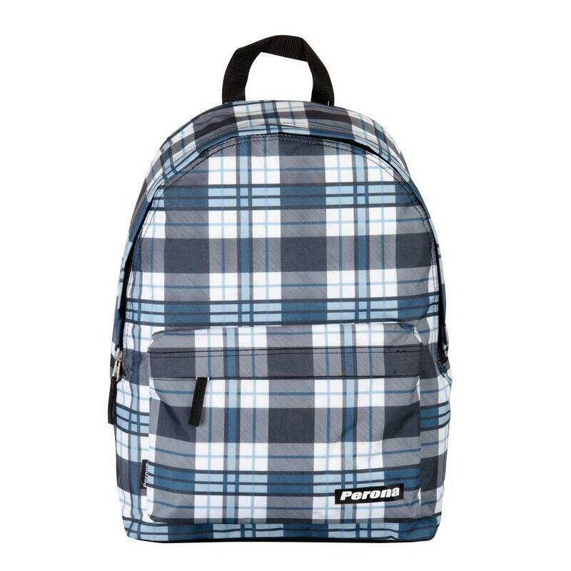 Mochila Cuadros 42cm - Azul
