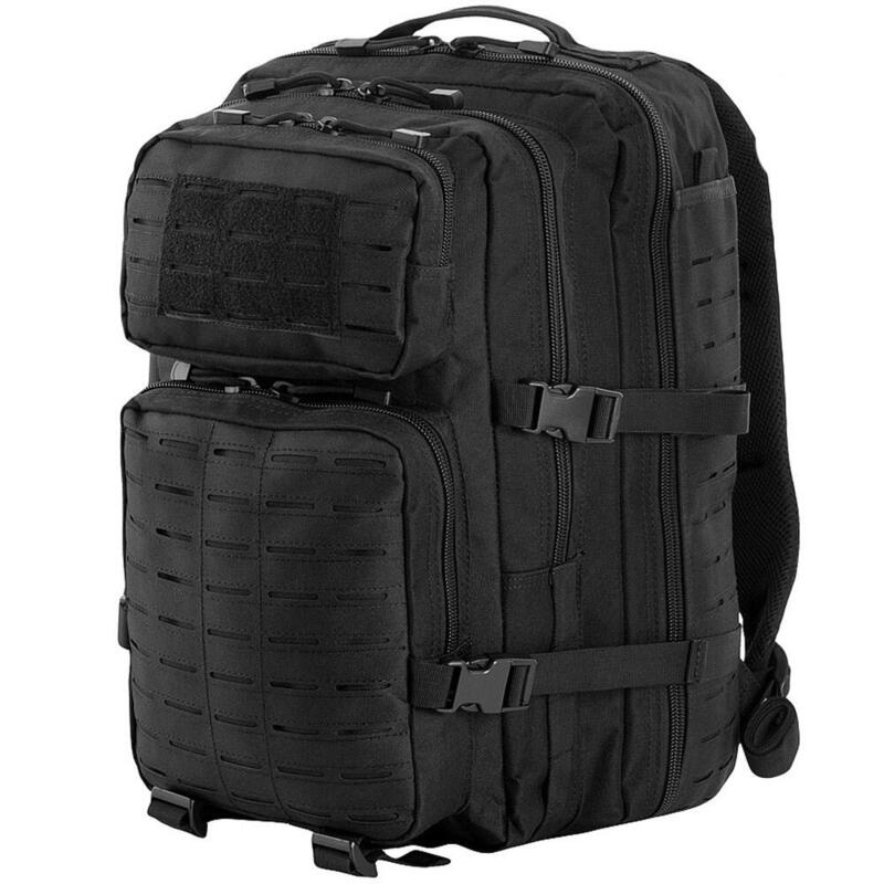 Mochila De Asalto Grande Plecak M-Tac Con Corte Láser - Negro
