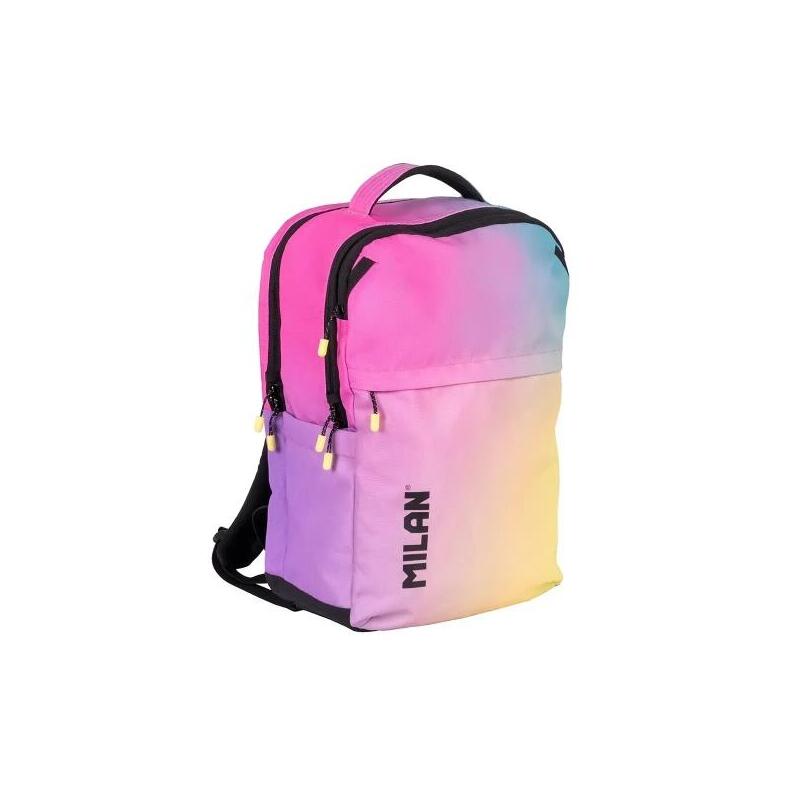 Mochila Milan Sunset Escolar 25l 5 Cremalleras Compartimento Acolchado Para Portatil 16" -