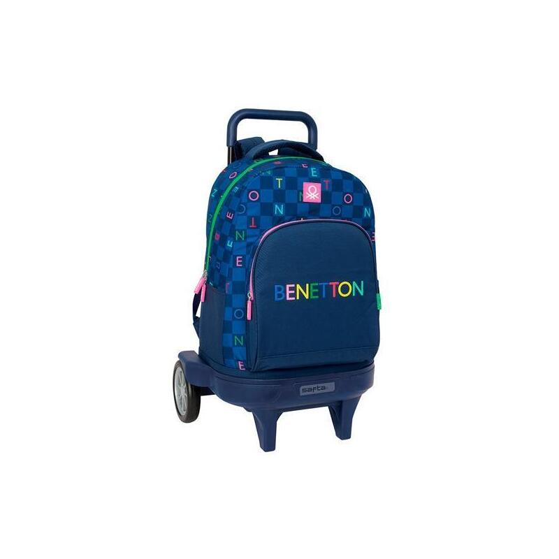 Mochila Safta Gde. C/Ruedas Compact Evol. Ext. Benetton "Damero"