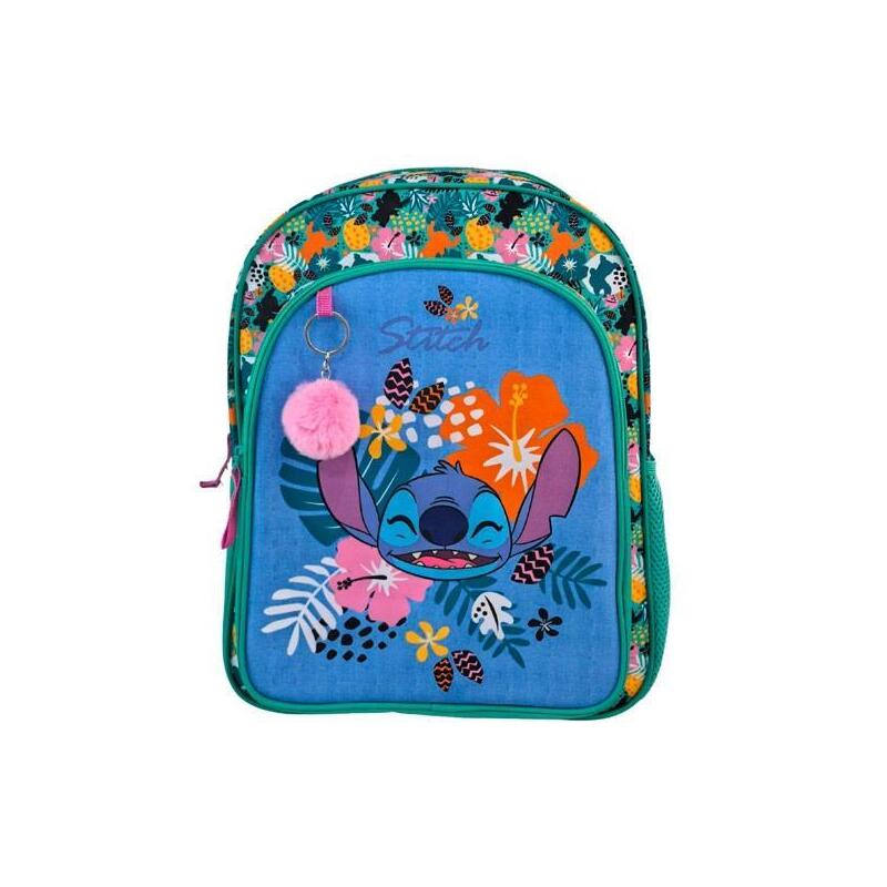 Mochila Toybags Primaria Stitch Tropical Doble Compartimento 44x30x20cm Adaptable A Carro