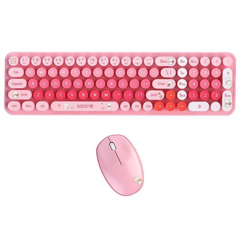 Mofi Baby Bear Rosa - Kit Teclado Y Mouse
