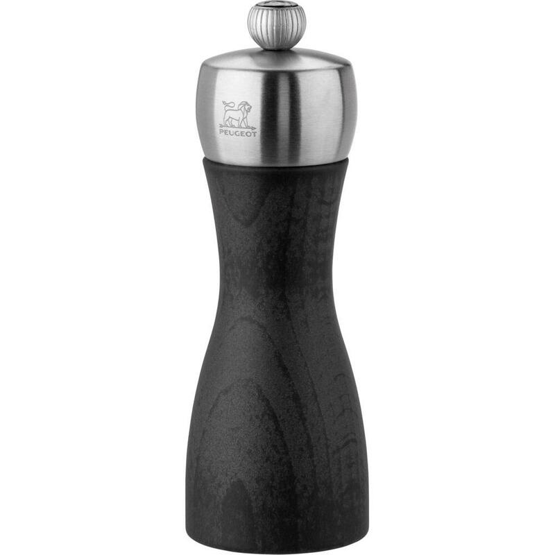 Molinillo De Sal Peugeot Fidji 15 Cm Grafito Fabricado En Madera Y Acero Inoxidable