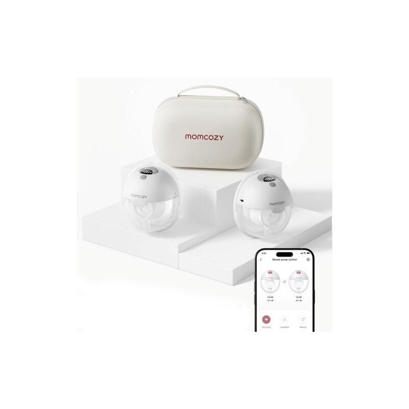 Momcozy M5 Extractor De Leche Con Control Mediante Aplicación Set Doble Gris
