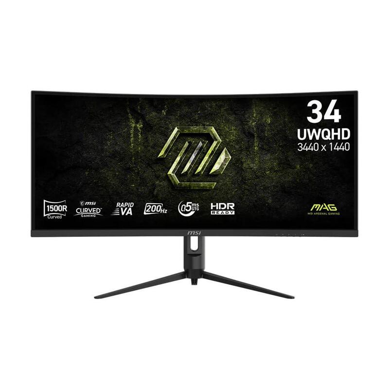 Monitor Msi 34" (3440x1440) Msi Mag 342cqrfde E20 21:9 Uwqhd Rapid Va 1ms 200hz Hdmi Displayport Vesa Hdr Pivot Black