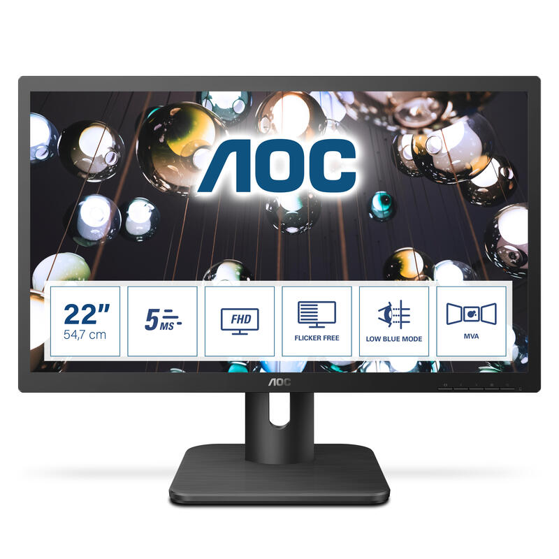 Monitor Reacondicionado Aoc 21.5" 22e1q Led 1920 X 1080 Full Hd 1080p Hdmi Dvi Vga Salida De Audio