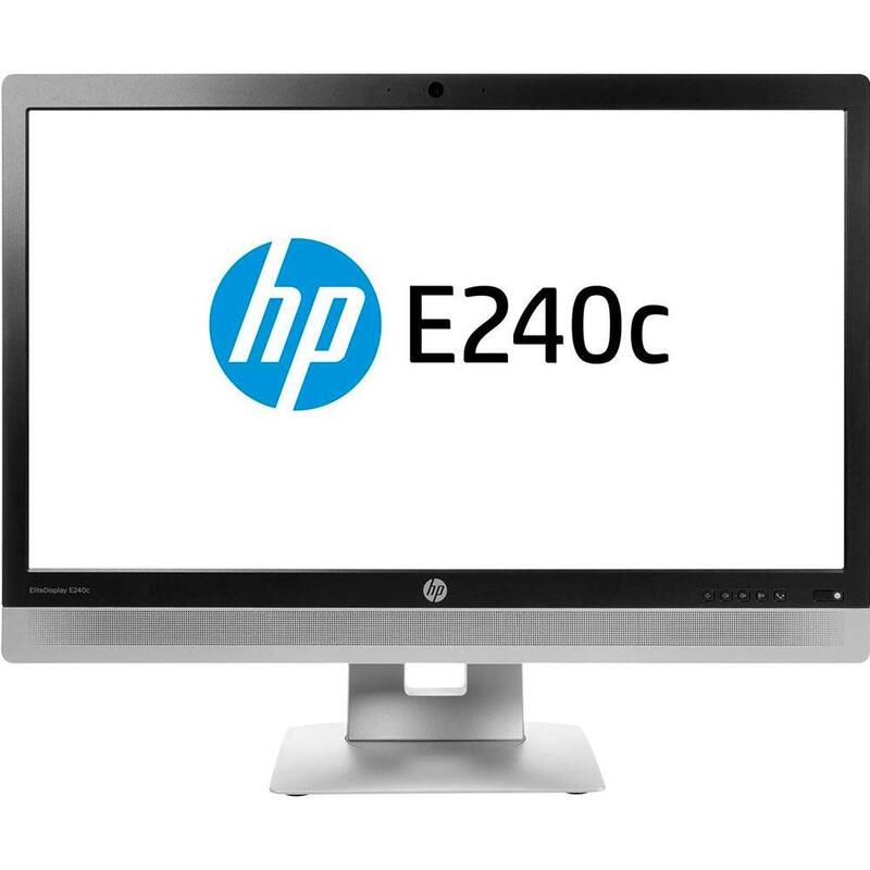 Monitor Reacondicionado Led Hp E240c 23.8 " Fullhd Multimedia Webcam Hdmi Vga Dp Negro Plata
