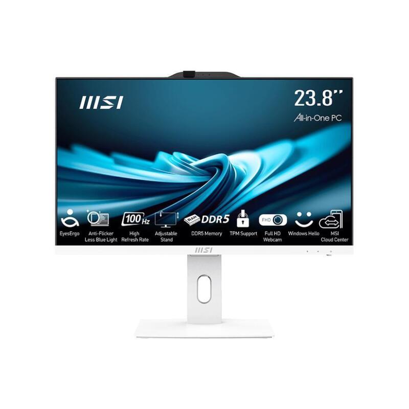 Monoblock Pc Msi Pro Ap241p 14m Business All In One Cpu Core I5 I5-14400 2500 Mhz Screen 23.8" Ram 16gb Ddr5 5600 Mhz Ssd 500gb Graphics Card Intel Uhd Graphics Integrated Windows 11 Pro Colour White Proap242p14m-891eu
