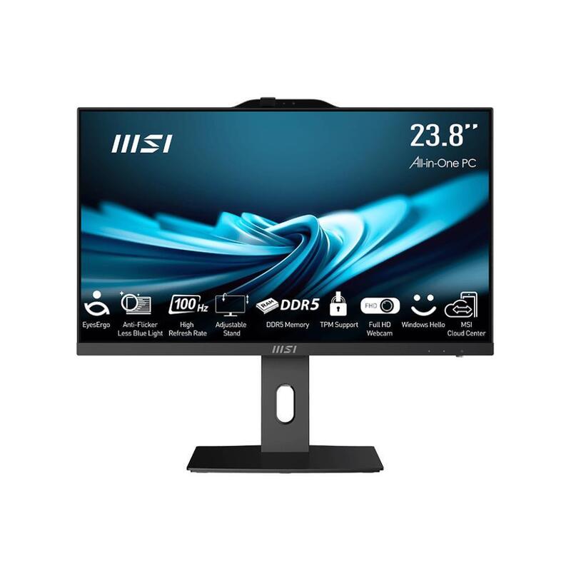 Monoblock Pc Msi Pro Ap241p 14m Business All In One Cpu Core I5 I5-14400 2500 Mhz Screen 23.8" Ram 16gb Ddr5 5600 Mhz Ssd 500gb Graphics Card Intel Uhd Graphics Integrated Windows 11 Pro Colour Black Proap242p14m-1019eu