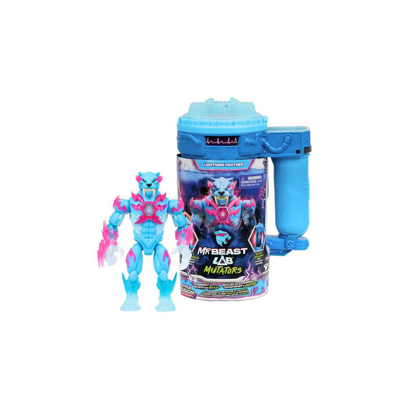 Moose Toys Mrbeast Lab Mutators S2 Mutation Chamber - Lightning Panther, Figura De Juguete 25007