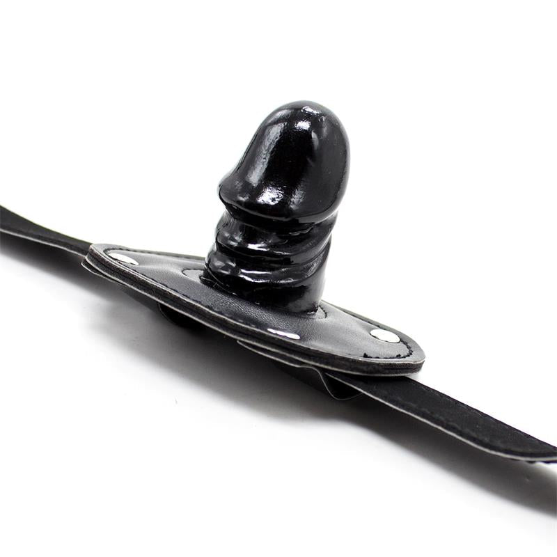 Mordaza Con Candado Forma De Pene Pequeño Negro