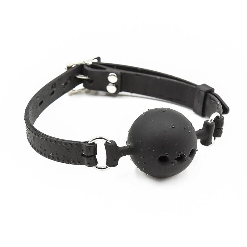 Mordaza De Bola Transpirable Silicona 5 Cm Talla L Negro