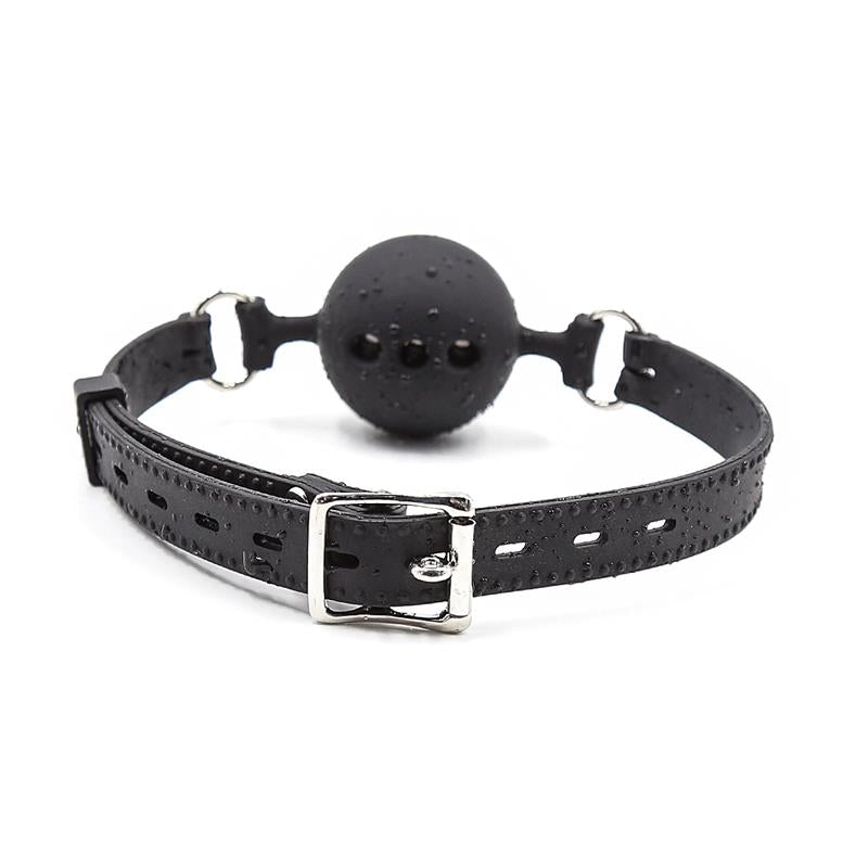 Mordaza De Bola Transpirable Silicona 5 Cm Talla L Negro