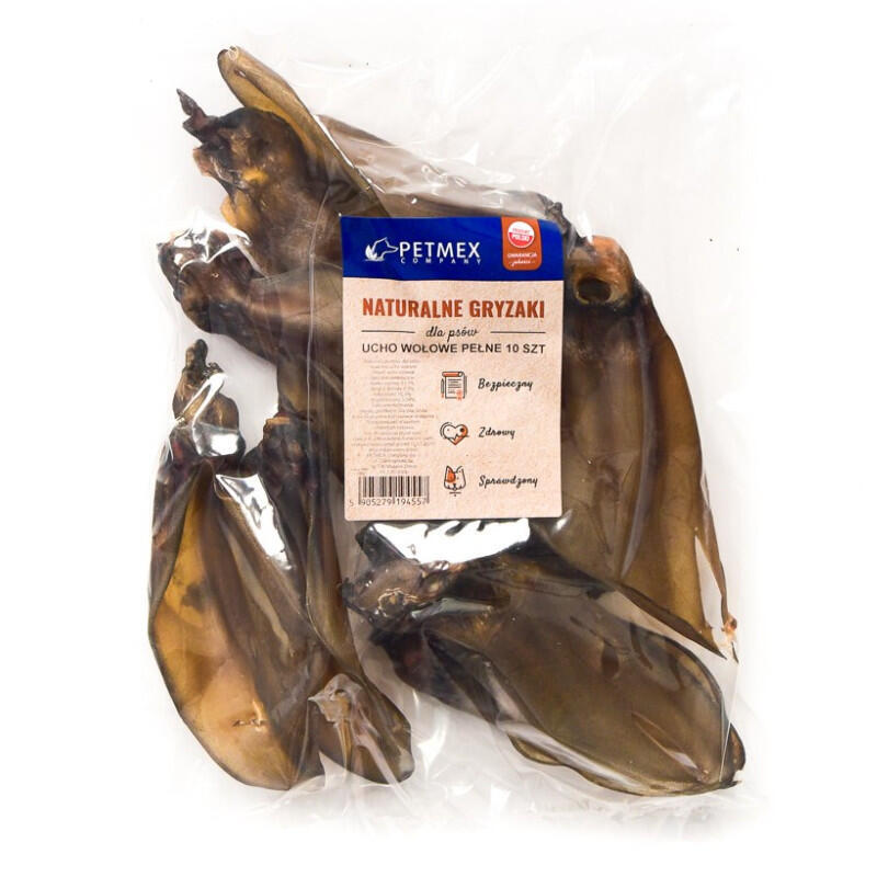 Mordedor Para Perros Petmex Oreja De Res Full 10 Uds