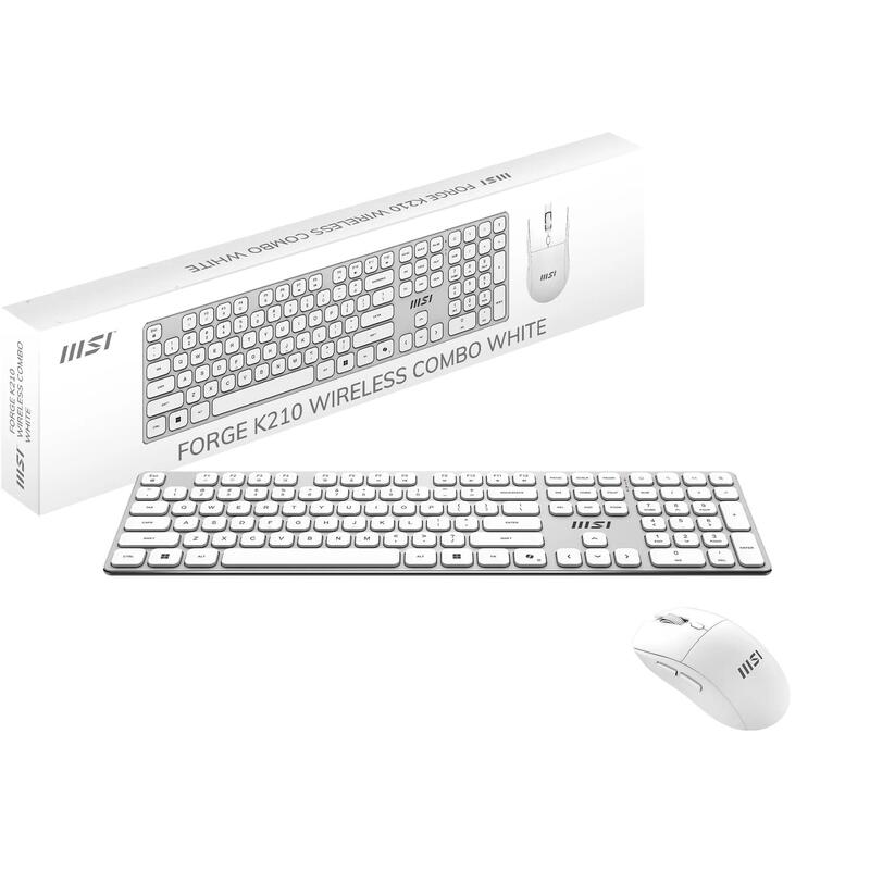 Msi Forge K210 Combo Blanco De Keyboard-Raton Combo, Wireless