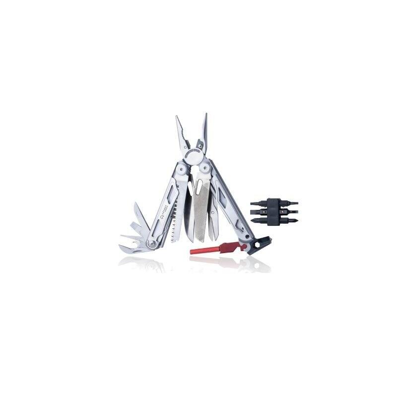 Multitool Azymut Giewon Fs - Fire Starter - 19 Herramientas - Pedernal + Silbato + Funda Para El Cinturón (H2038a)
