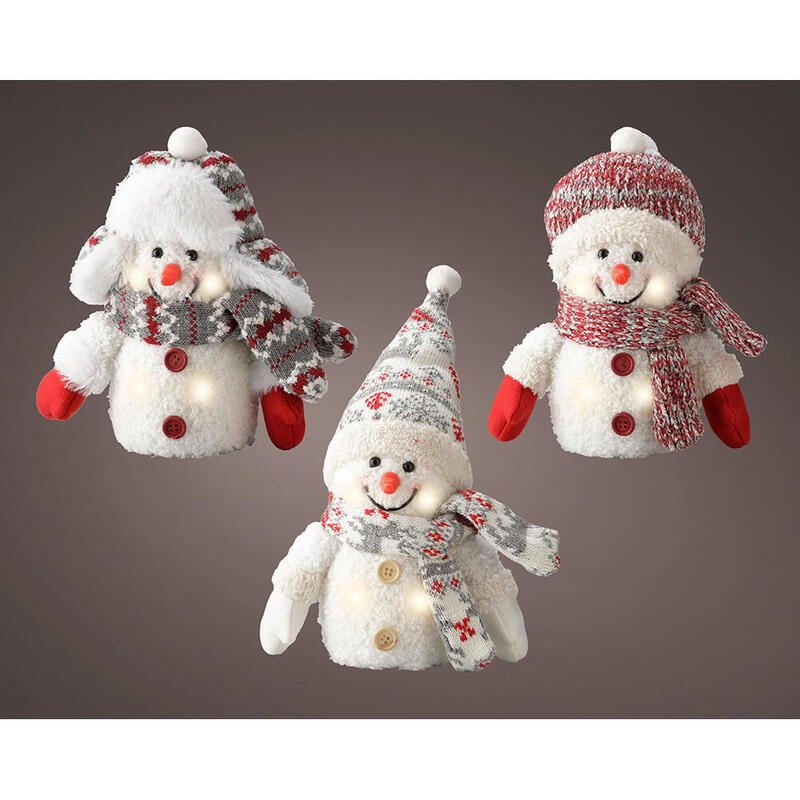 Muñeco De Nieve Con Microled, 11x8x18cm. Lumineo