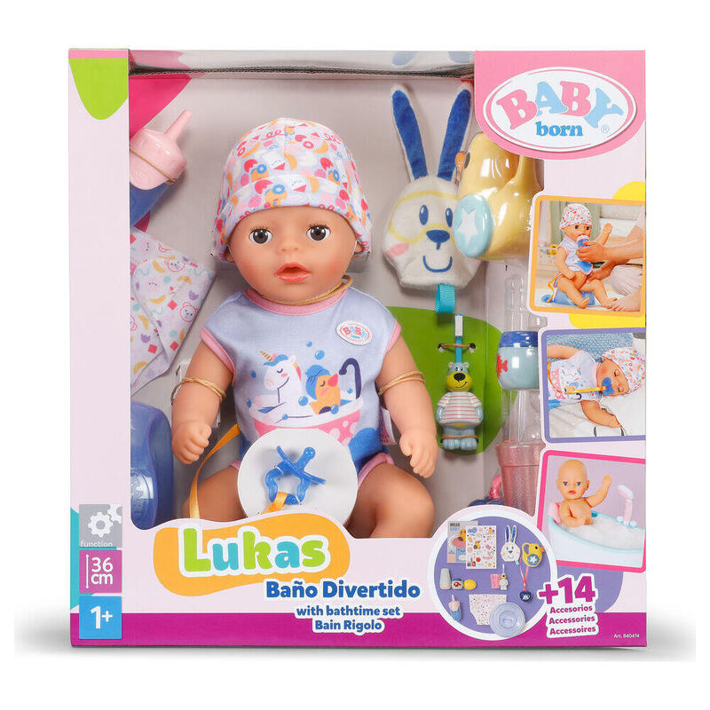 Muñeco Lukas Baño Divertido Baby Born 36cm