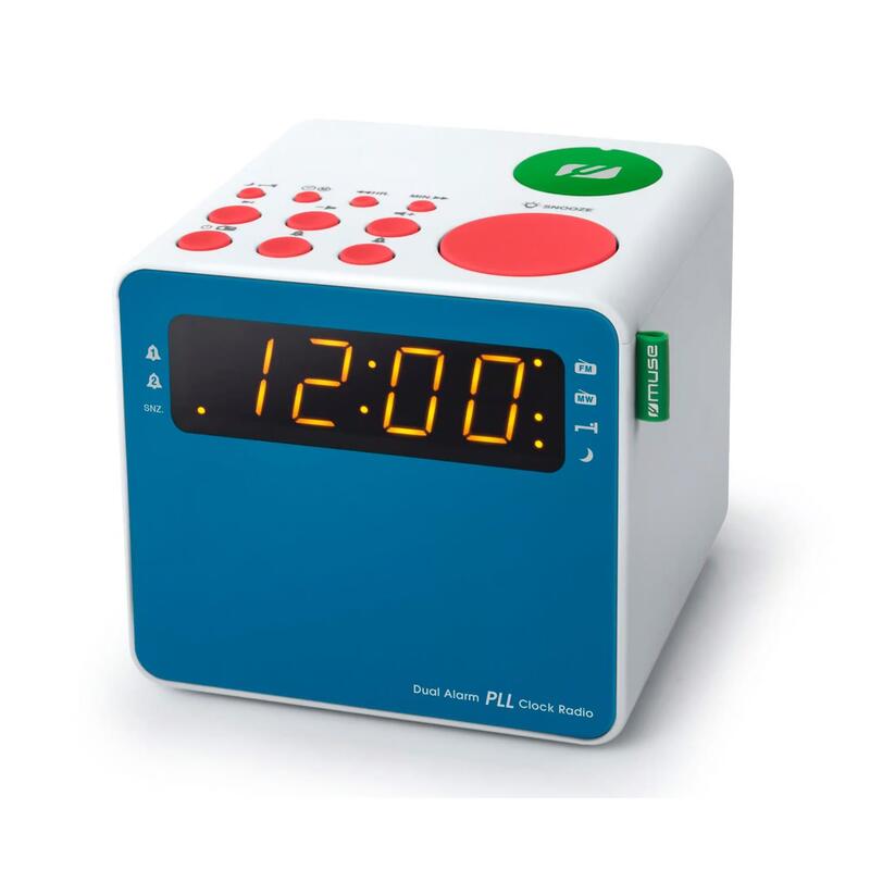 Muse M-187 Mc Azul Y Blanco Radio Reloj Con Proyector